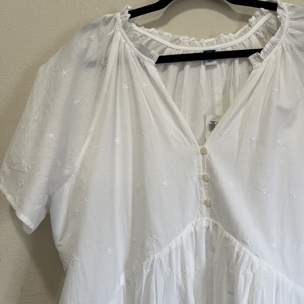 Cotton Eyelet White Dress Midsommar Spring Summer Dress XXL